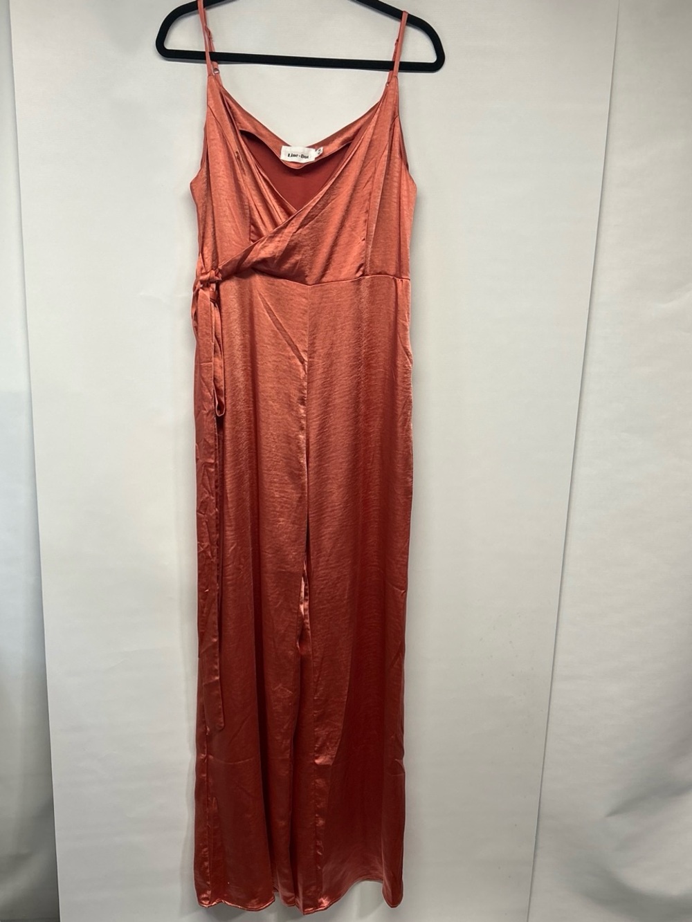 Line & Dot Copper Satin Jumpsuit